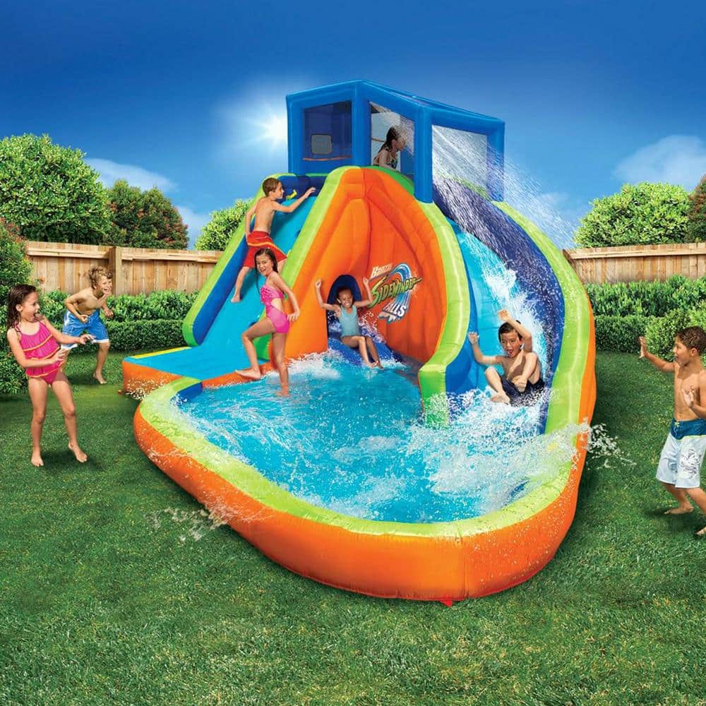 Multi Polyester Inflatable Water Park Play Pool with Slides and Blower V860