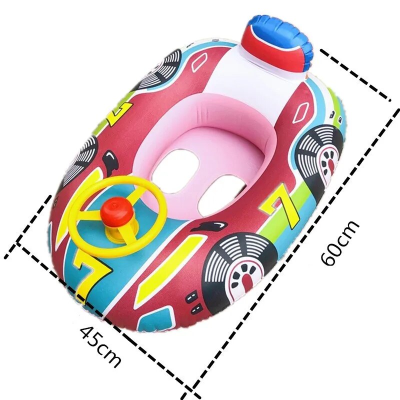 Inflatable Baby Swimming Rings Seat Sun Shade Toddler Swim Circle Water Toys B833129