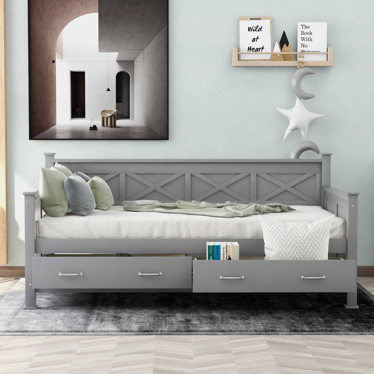Twin Size Daybed with 2 Drawers T967850
