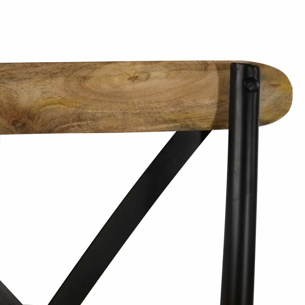 Black Solid Mango Wood Cross Chairs 2 pcs Q563
