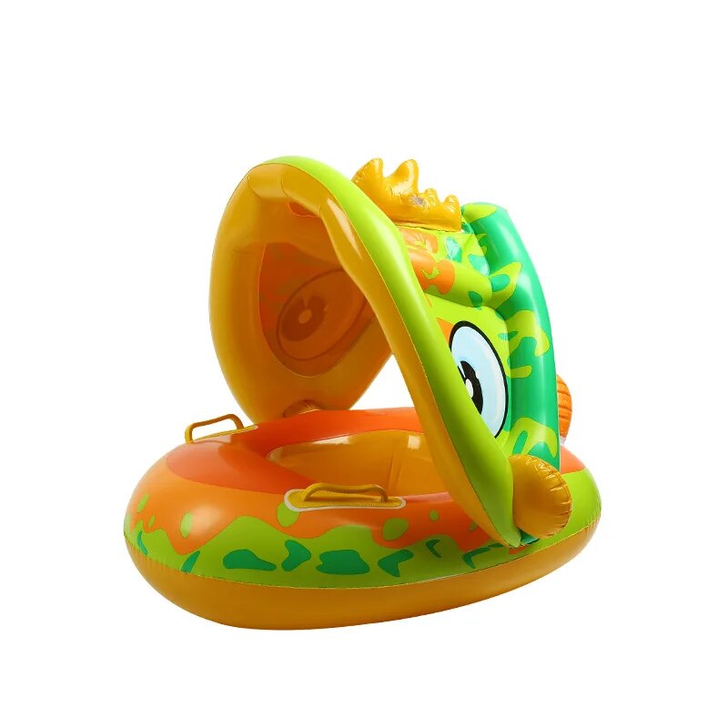 Inflatable Baby Swimming Rings Seat Sun Shade Toddler Swim Circle Water Toys B833129