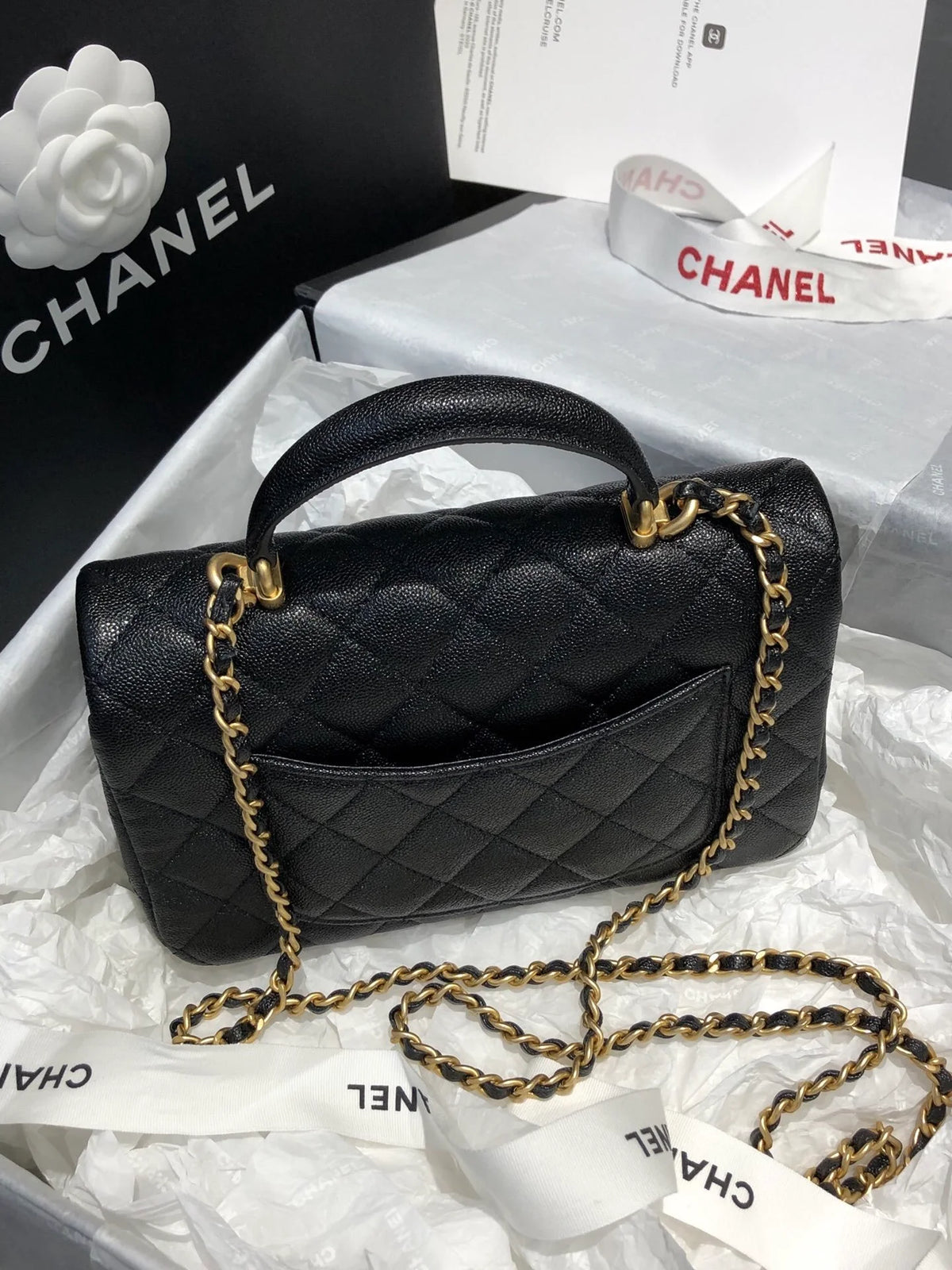 Mini Flap Bag With Top Handle Black A205