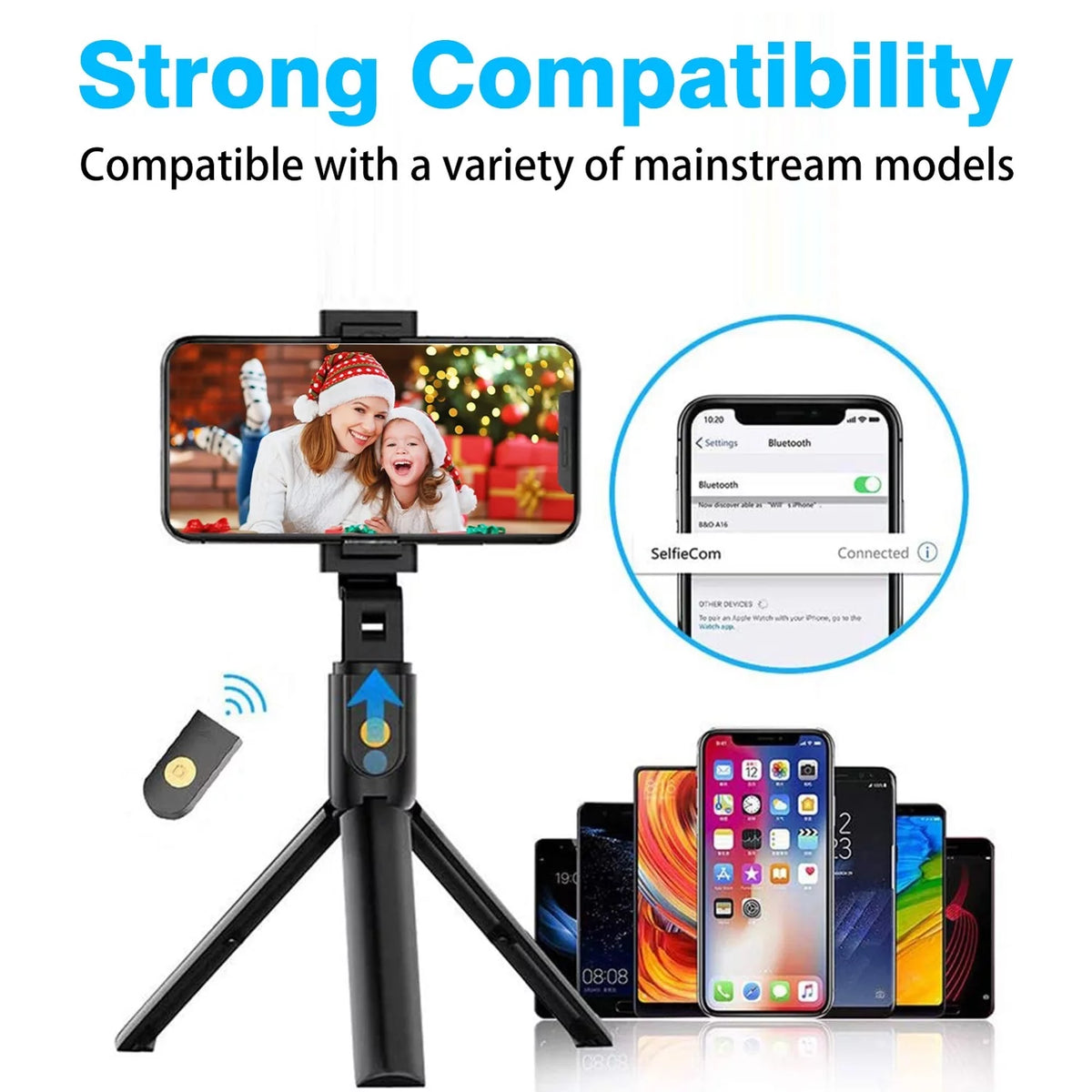 Wireless Selfie Stick Tripod with Remote Shutter Y14047