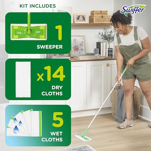 20 Piece Dry and Wet Mop Starter Kit with 19 Refills F484423