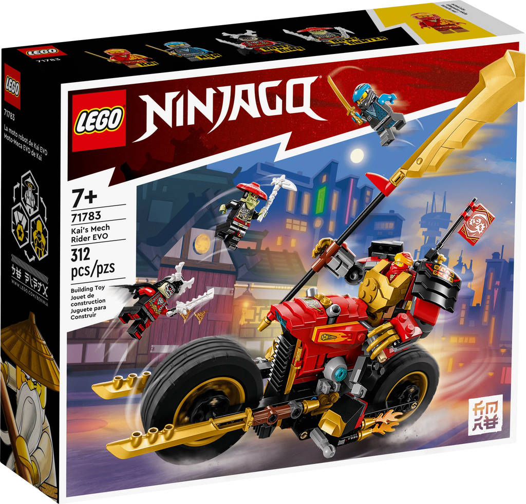 Upgradable Ninja Motorbike Toy Mech Action Figure and 2 Minifigures C40076