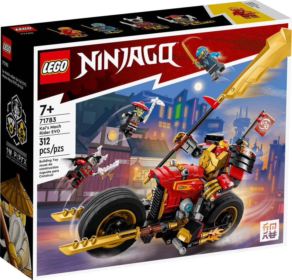 Upgradable Ninja Motorbike Toy Mech Action Figure and 2 Minifigures C40076