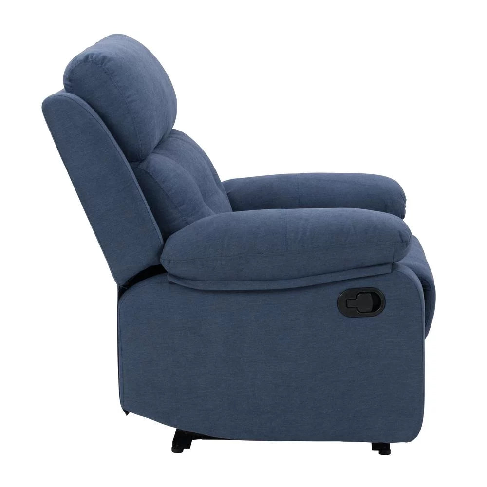 Blue Fabric Manual Recliner R2272