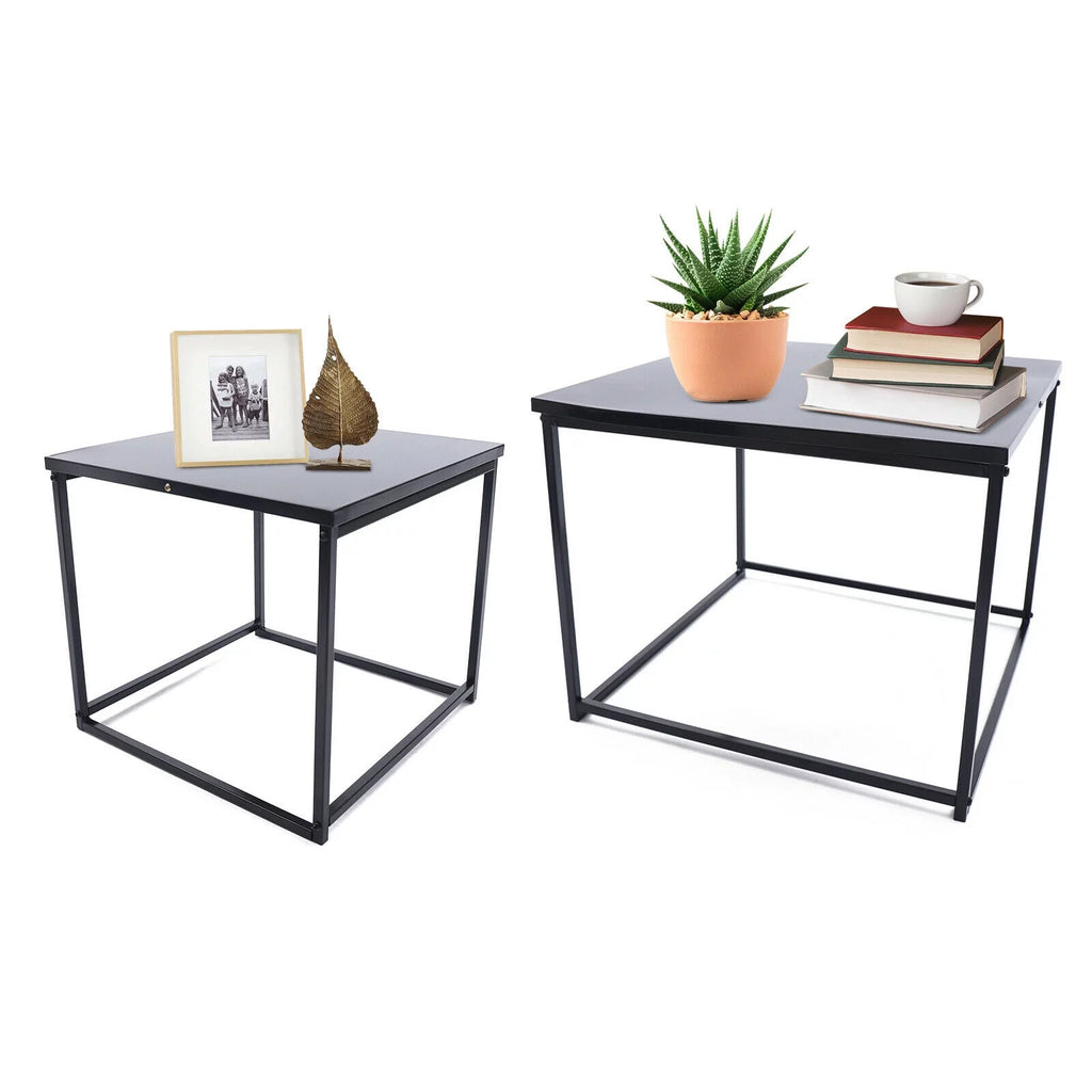 2pcs Black Metal Side Table I31121