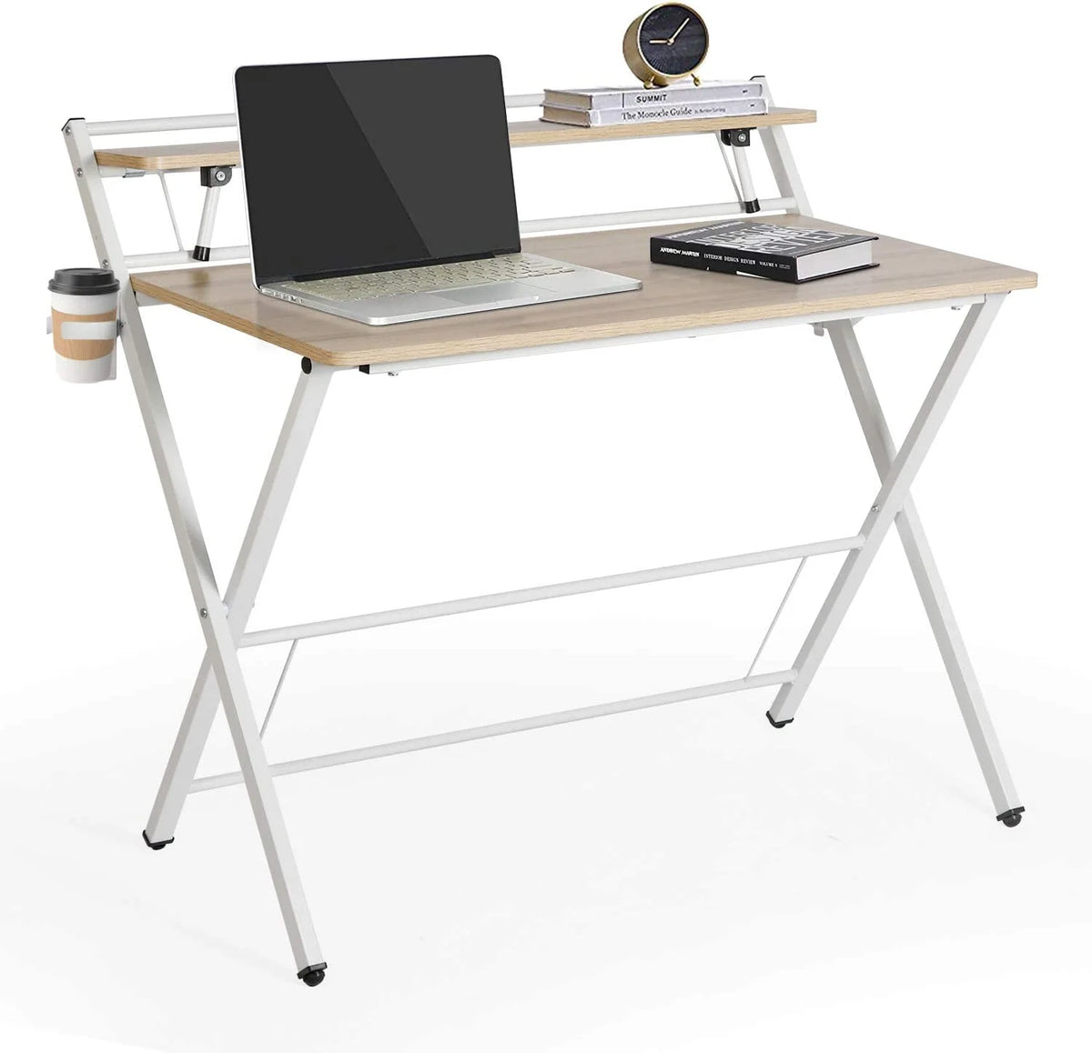 Small 2-Tier Computer Desk with Shelf V637040