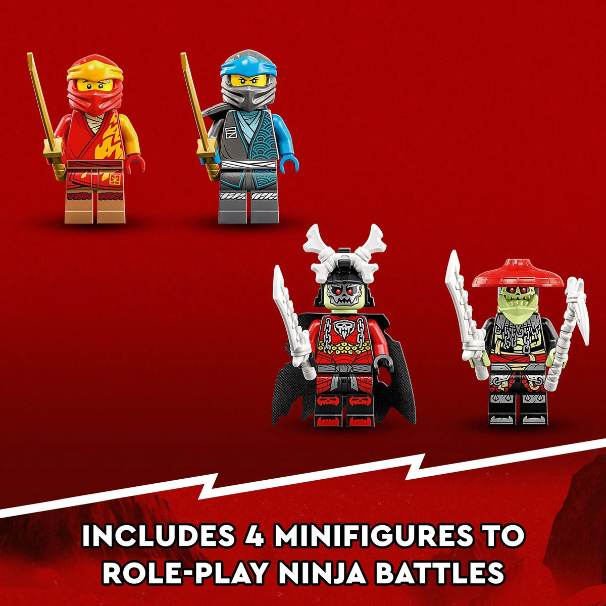 Upgradable Ninja Motorbike Toy Mech Action Figure and 2 Minifigures C40076