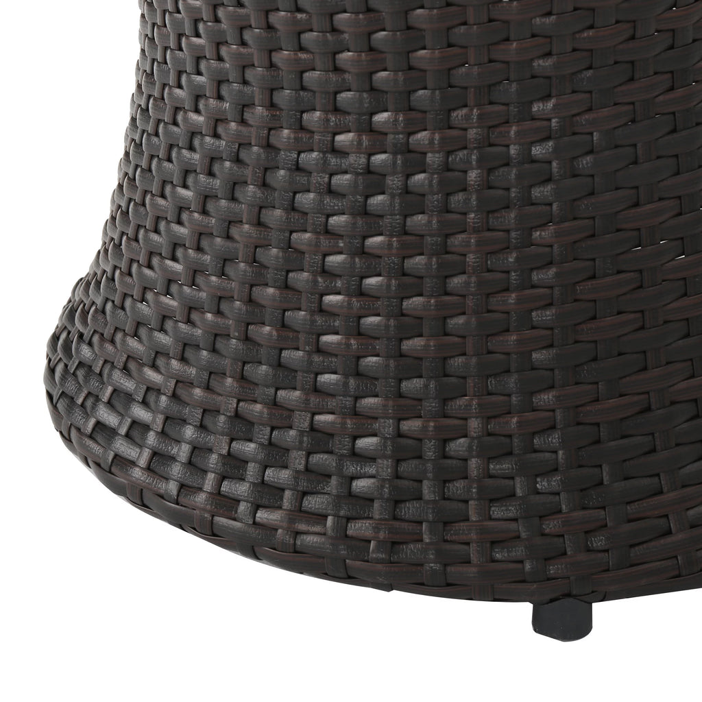 Multibrown Outdoor Wicker Side Table Z8131