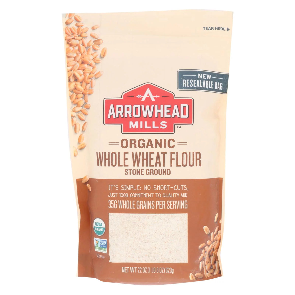 Organic Whole Wheat Flour Stone Ground 22 oz Pack of 3 I514
