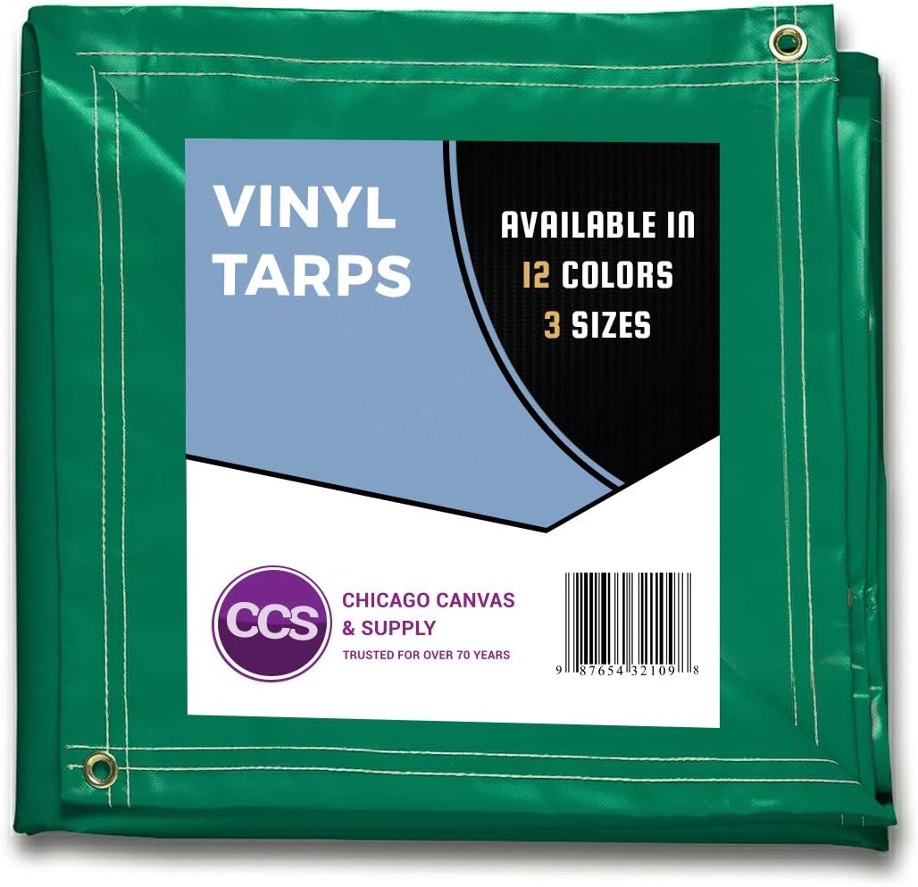 Heavy Duty Waterproof Vinyl Tarp Grey 10 by 12 Feet Pack of 2 T356
