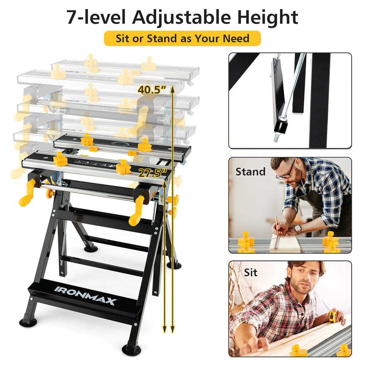 Folding Portable Workbench with Adjustable Height P6424