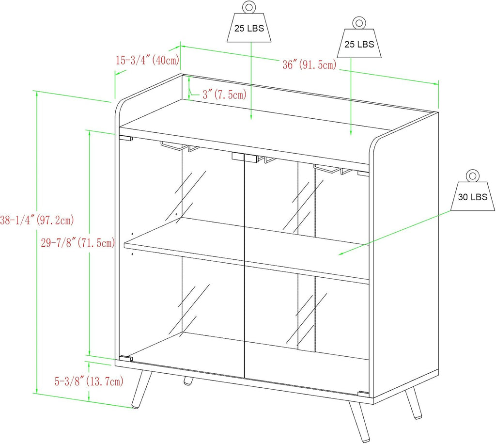 Dark Walnut 30 Inch Glass Door Bar Cabinet P846236