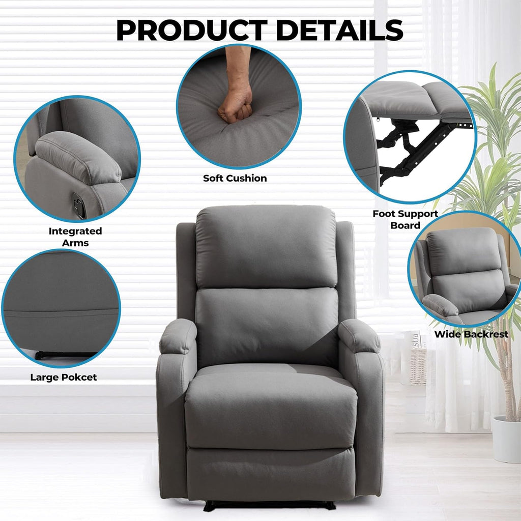 Leather Recliner Chair with Adjustable Backrest F18188