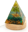 Malachite Crystal Peridot Tree with RGB LED Wood Base F51463