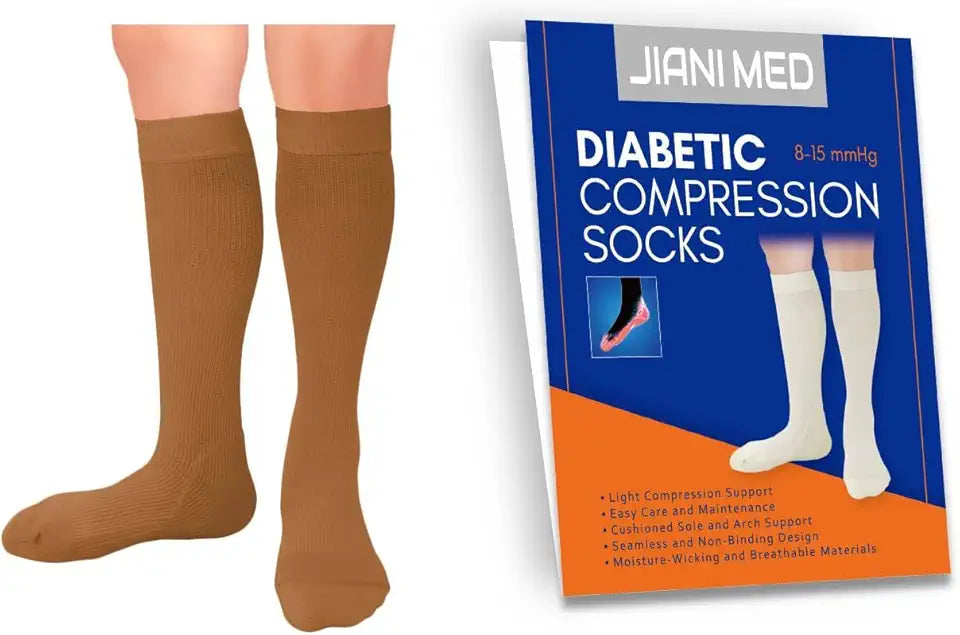 Knee High 8-15 Compression Diabetic Socks O8633