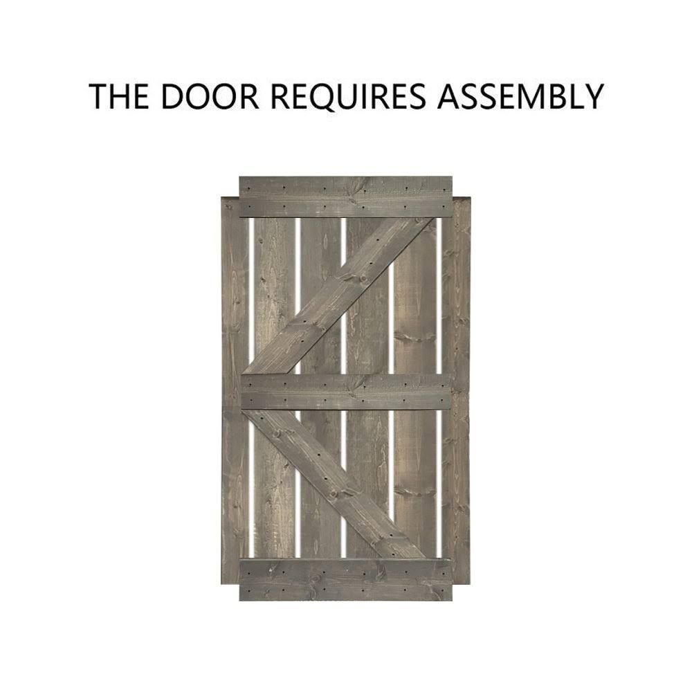 Espresso Solid Knotty Pine Wood Interior Sliding Barn Door Slab Y16059