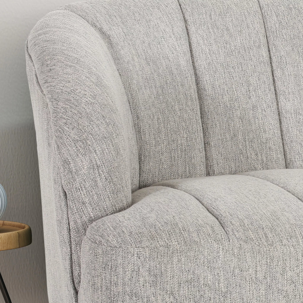 Light Gray Fabric Loveseat with Hairpin Legs N4759