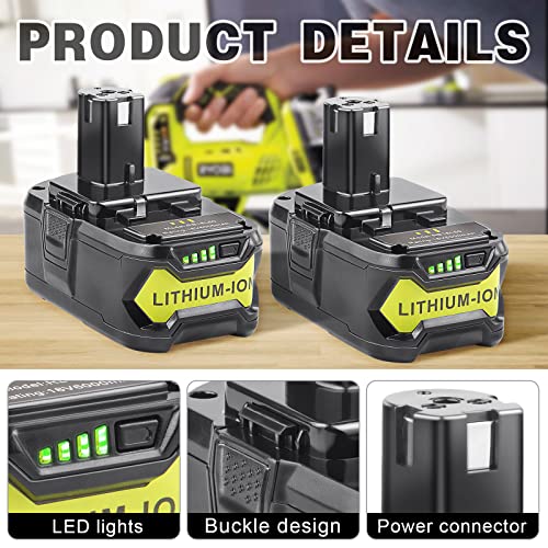 [2Pack] 18V 6.0 Ah Battery for Ryobi ONE+ System 18-Volt Cordless Tool Battery V323