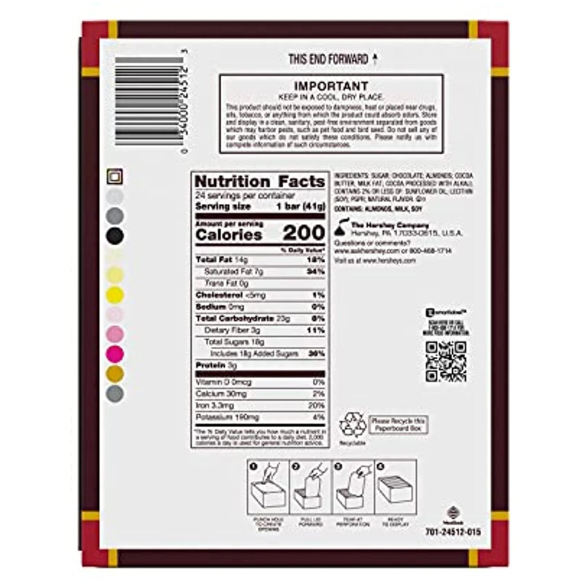 1.45 Oz Dark Chocolate Bar E8000