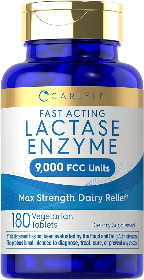 Lactase Enzyme 9000 FCC 180 Tablets Non-GMO Gluten Free F6558