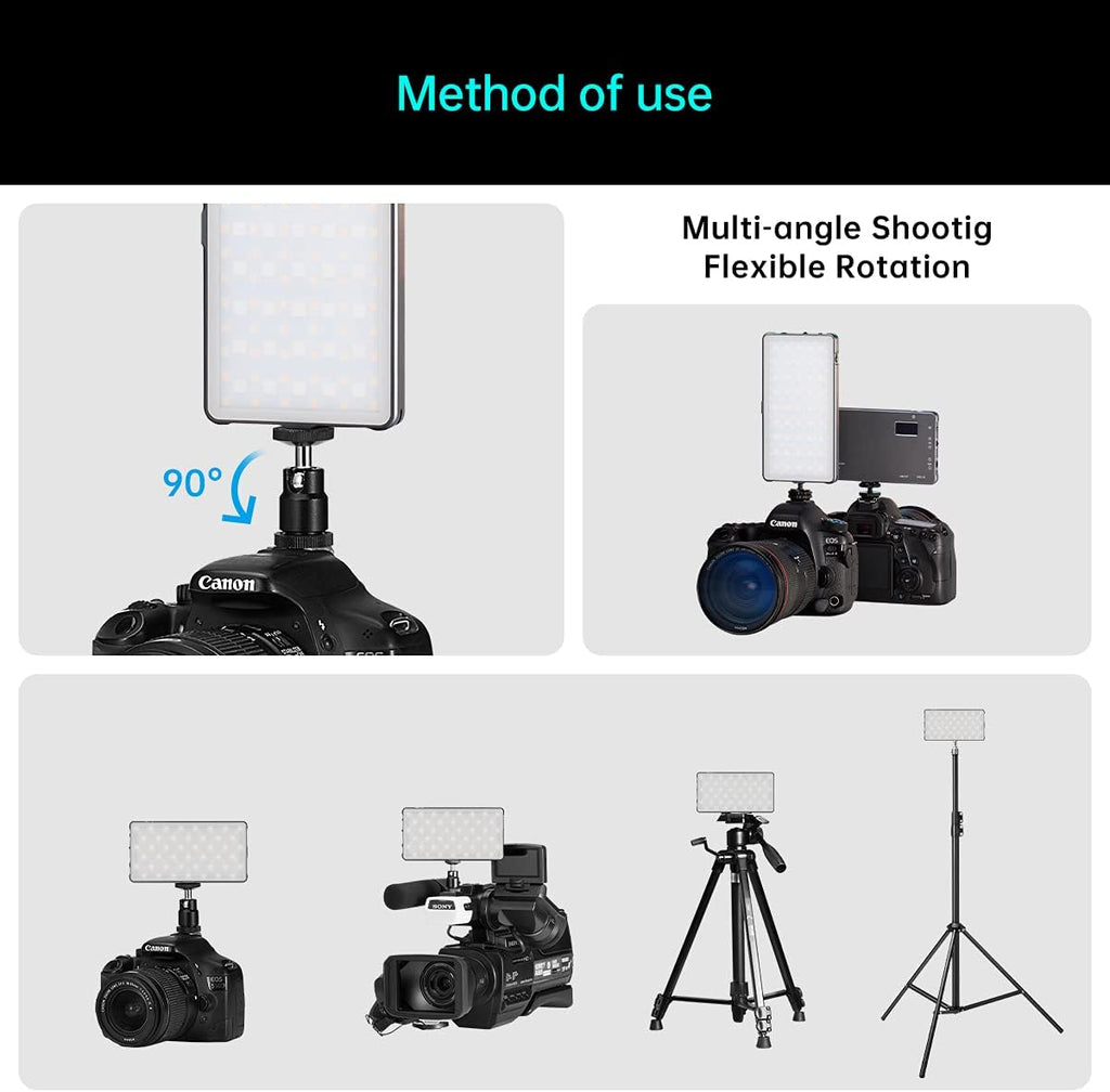 RGB Video Light Panel with Aluminum Alloy Body, Pack of 2 W1332