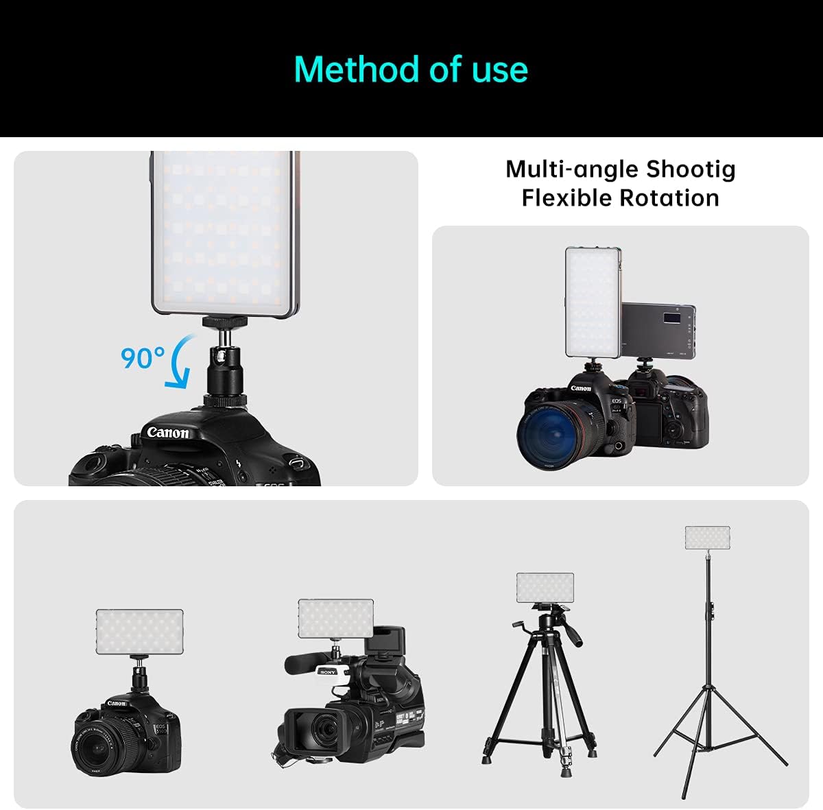 RGB Video Light Panel with Aluminum Alloy Body, Pack of 2 W1332
