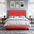 Queen Black Linen Platform Bed H685