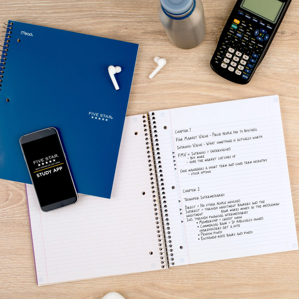 Wirebound Notebook, 3 Subject, College Ruled, Pacific Blue K49517