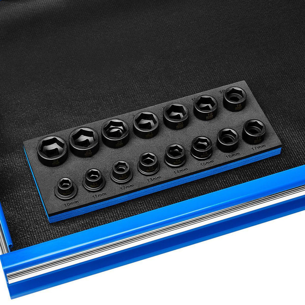 1/2 in. Drive Metric Low-Profile Impact Socket Set, 15-Piece W321