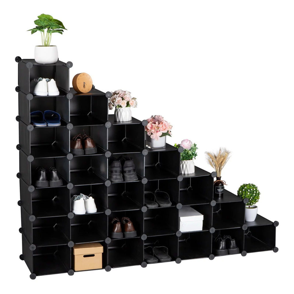 7-Tier 28-Pair Plastic Shoe Rack Z48397