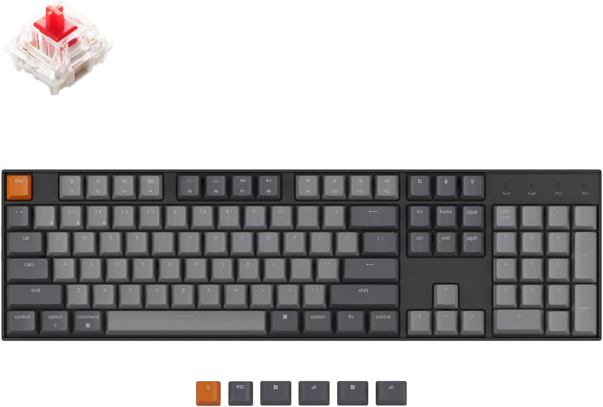 Full Size Bluetooth Wireless/USB Wired Mechanical Keyboard with Gateron G Pro Brown Switch RGB Backlight 104 Keys S836152