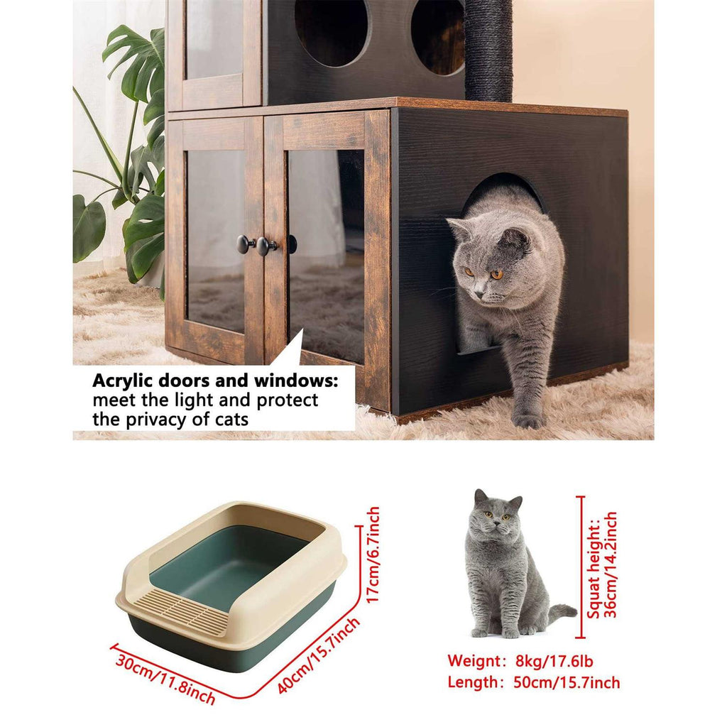Multipurpose Litter Box Enclosure with Cat Tree I633