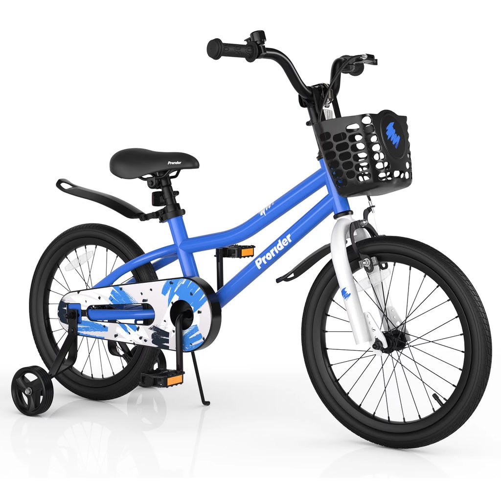 18'' Kid's Bike with Training Wheels & Basket J41269