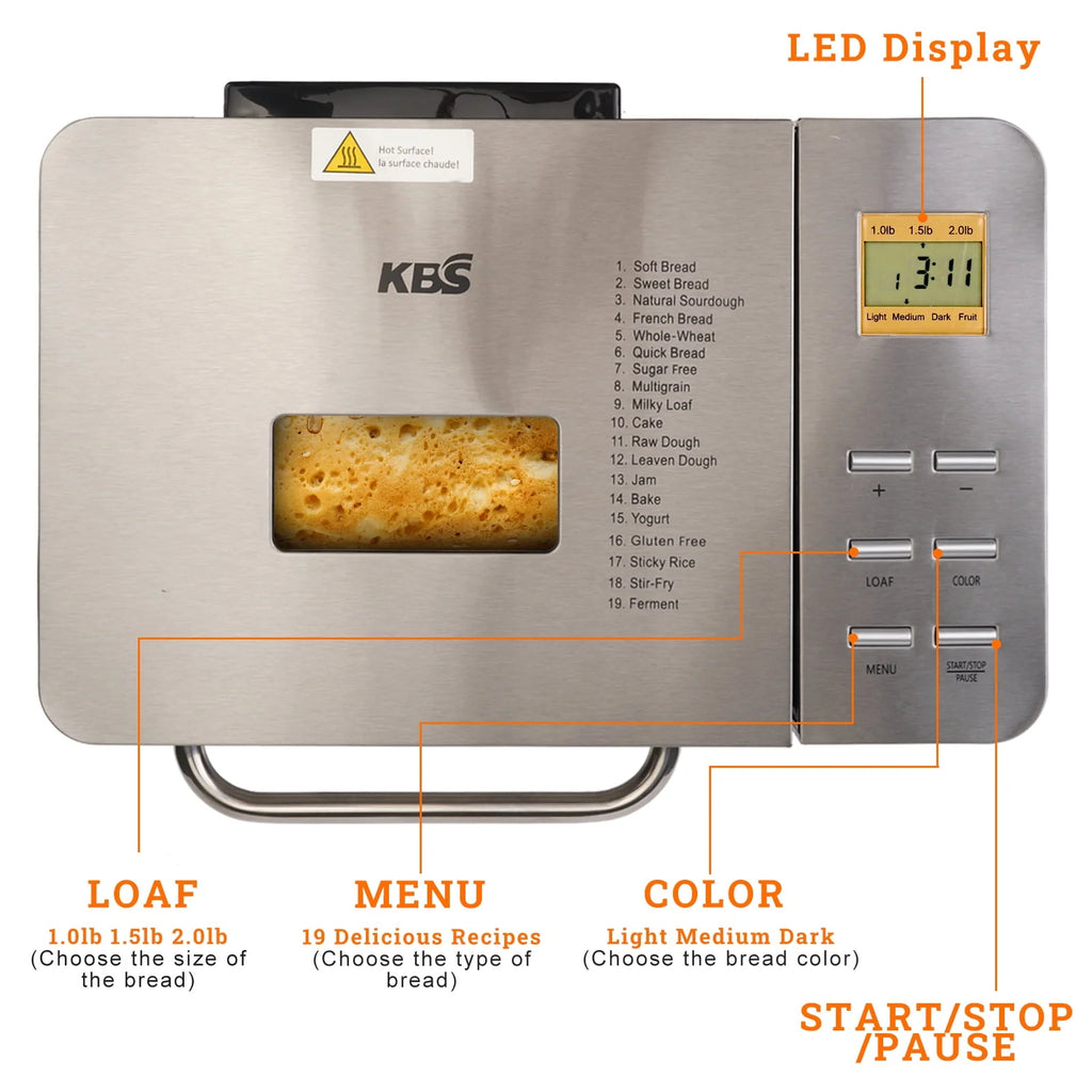 2LB Automatic Stainless Steel Bread Maker I739106