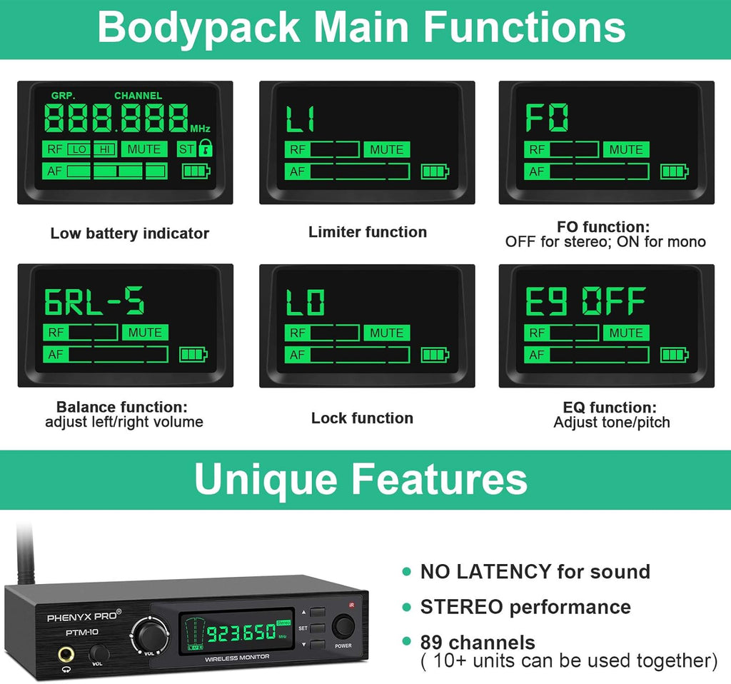 UHF Stereo Wireless In Ear Monitor System, Rack Mountable D81343