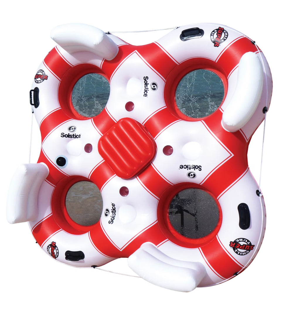 78-Inch White and Red Swimming Pool Float Y880