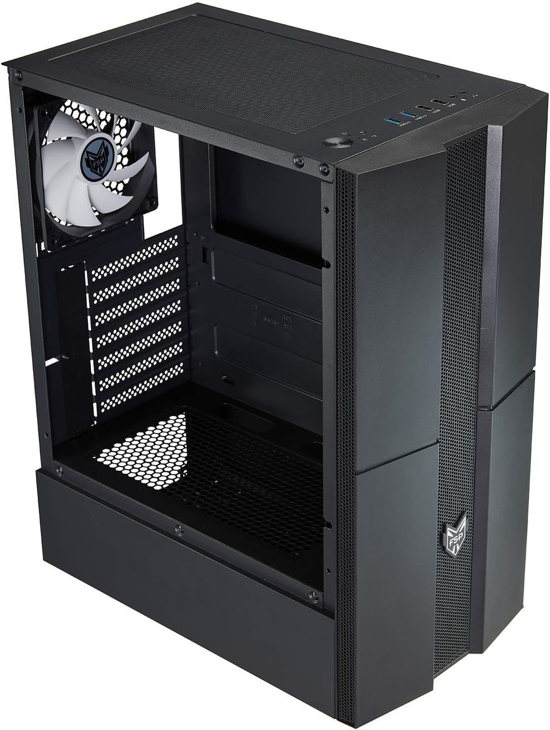 ATX Mid Tower PC Gaming Case with Tempered Glass Side Panel K809433