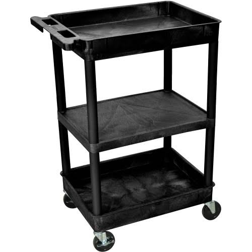 Black Tub Shelf and Flat Shelf Cart R402