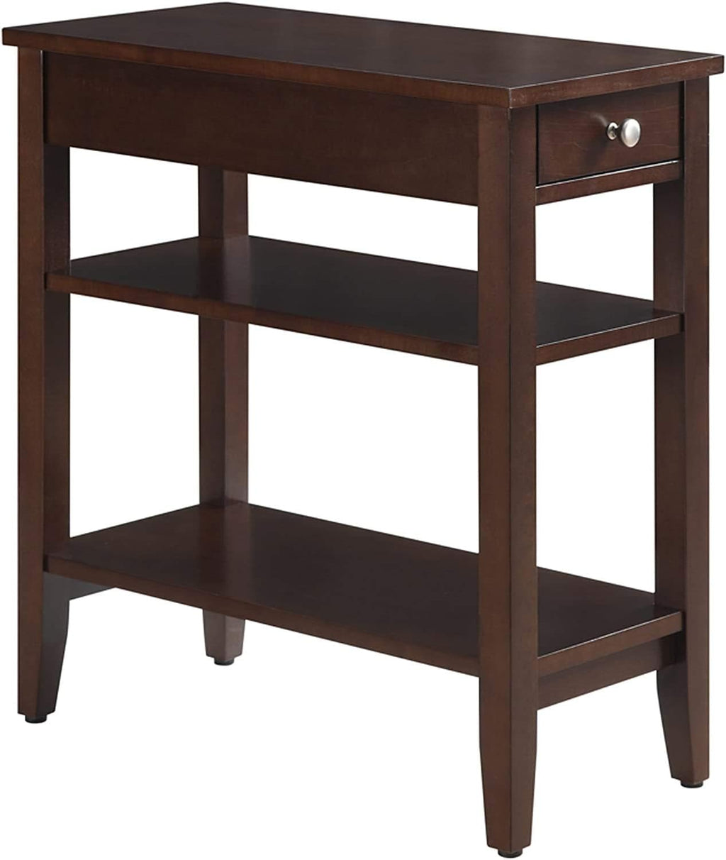 Three Tier End Table with Drawer, Mahogany G40713