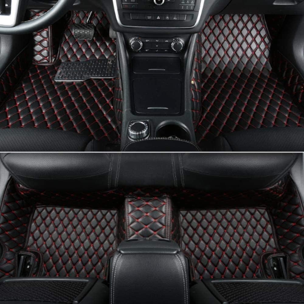 Custom Car Floor Mats All Weather Non-Slip Leather Floor Liners Black Blue A347
