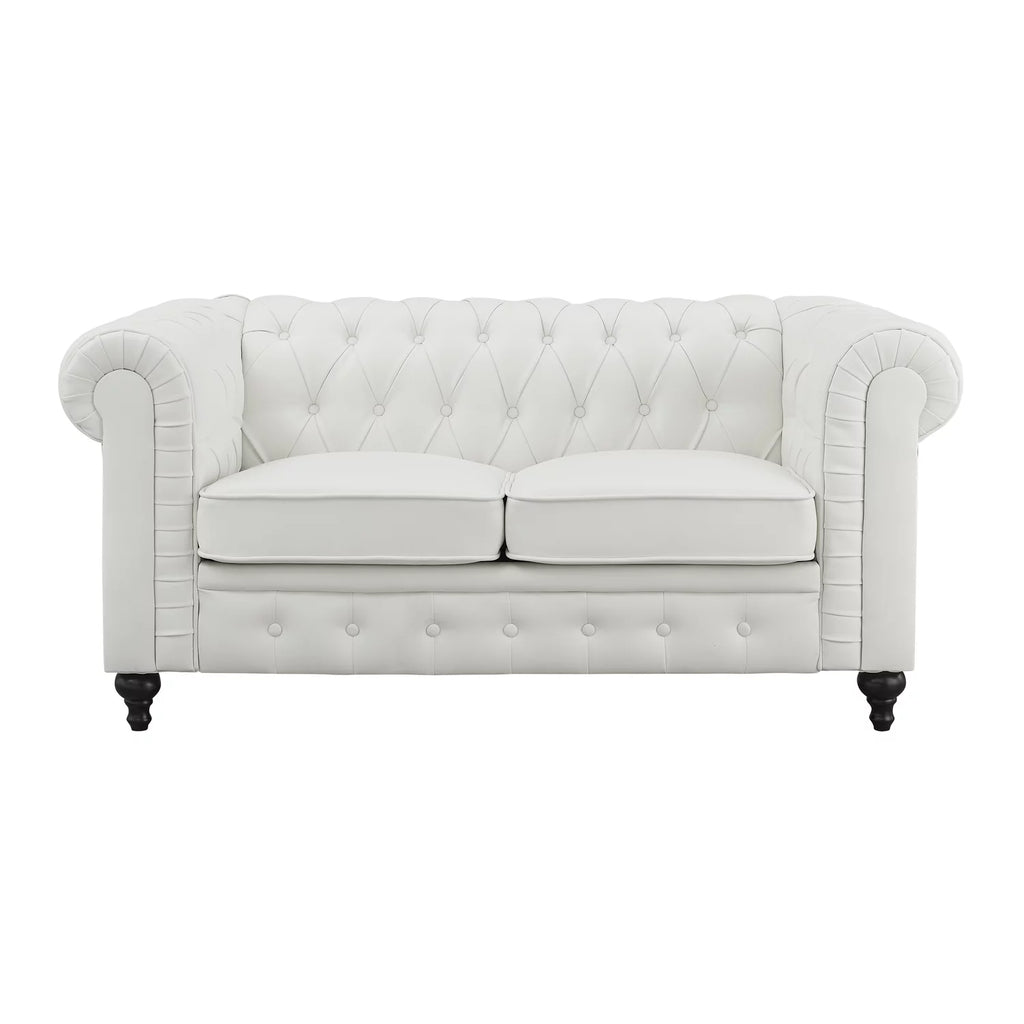 White Tufted Sofa L6110