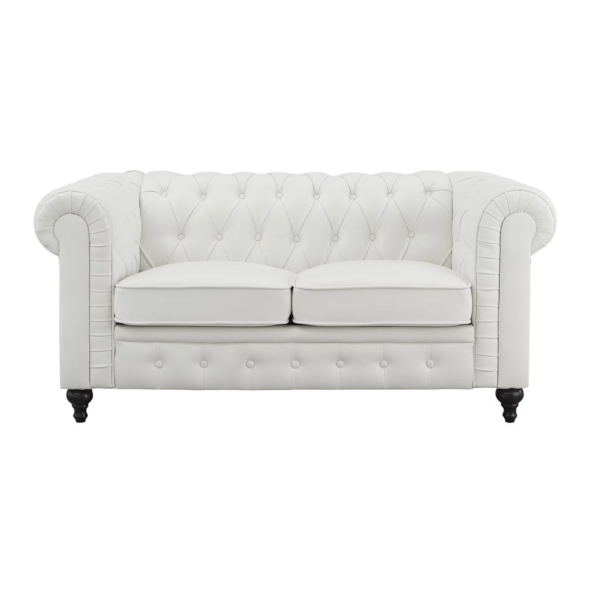 White Tufted Sofa L6110