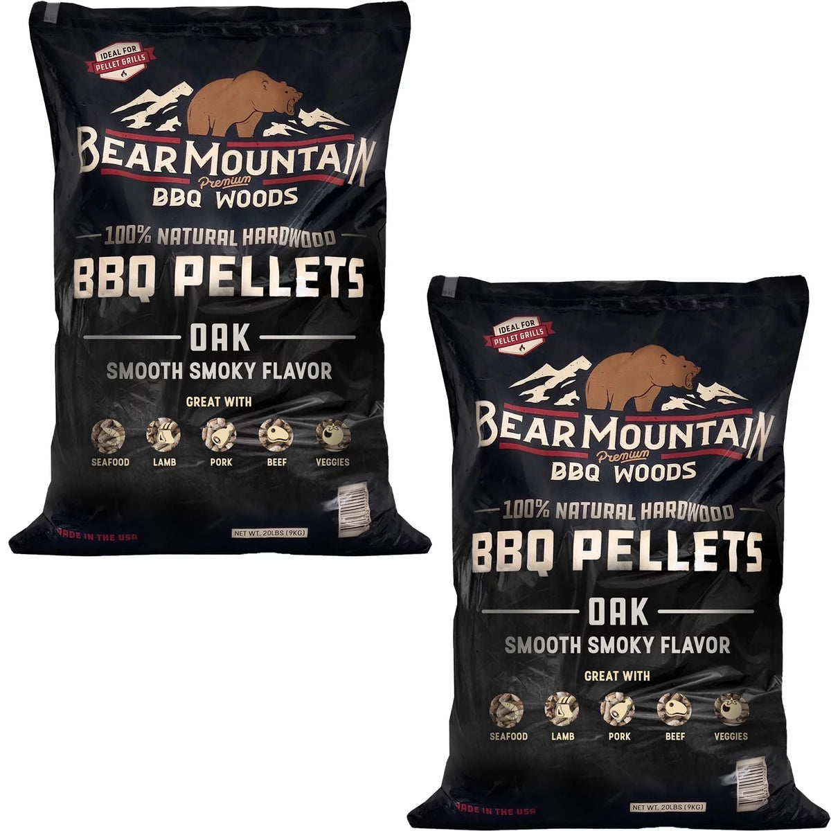 All Natural Hardwood Oak BBQ Smoker Pellets, 20 lbs (2 Pack) U247031