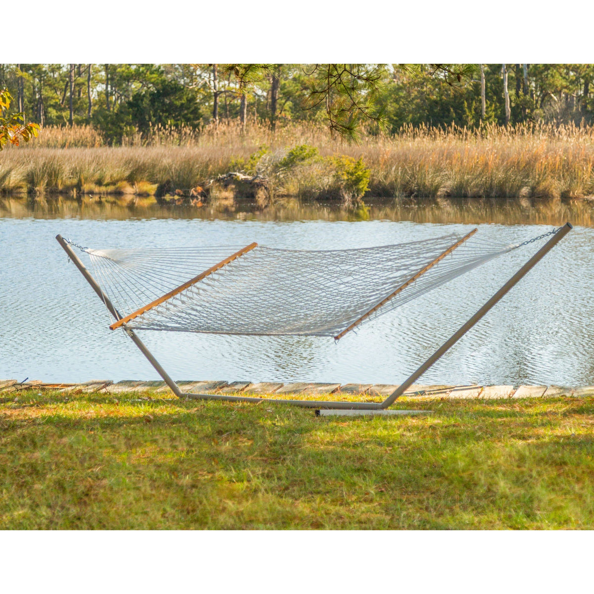 Large Cotton Rope Hammock with Stand Z651