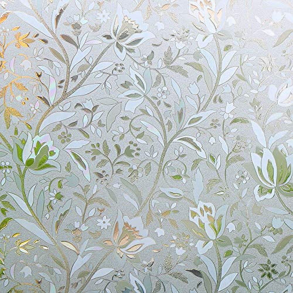 Etched Lace Window Film Static Window Cling Frosted Glass Window Clings 17.7 by 78.7 Inches I682220