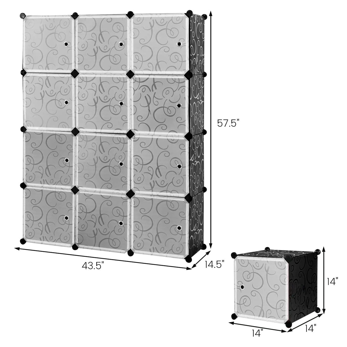 14'' x 14'' 12 Cube Storage Organizer with Doors G71365