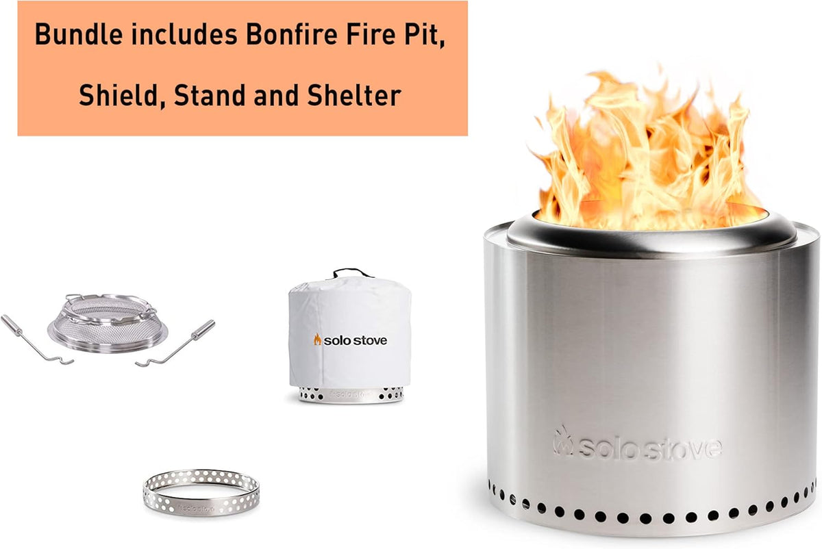 Portable Stainless Steel Wood Burning Fire Pit 19.4x14 Inches G531925